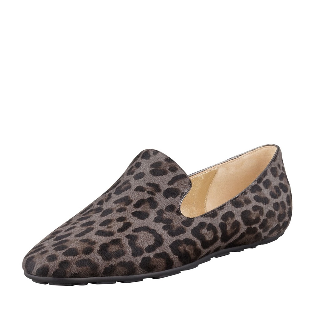 Jimmy Choo Leopard-Print Calf Hair Loafers